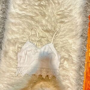 White Lace Crop Top
